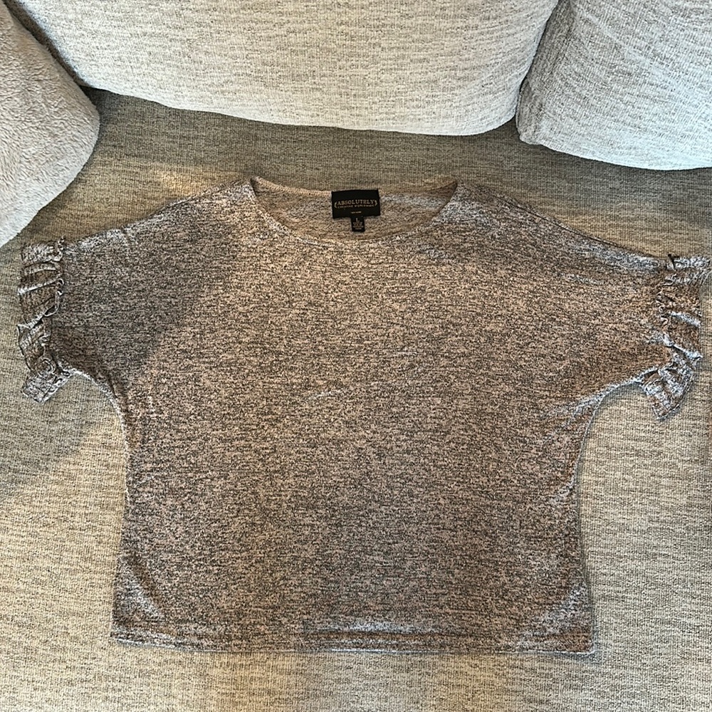 Casual or dressy top with ruffle sleeve